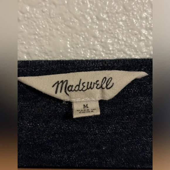 Madewell Color Block Long Sleeve Knit Shirt Size Medium - Picture 3 of 4